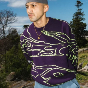 ICHPIG ODYSSEY KNITTED CREW PLUM