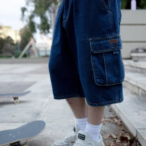 ICHPIG DENIM CARGO SHORTS WASHED INDIGO