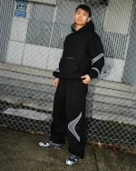 ICHPIG KINETIC TRACK PANTS BLACK / GUN METAL