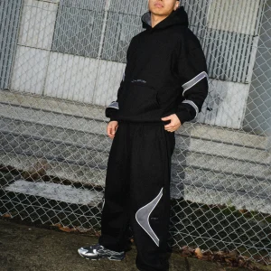 ICHPIG KINETIC TRACK PANTS BLACK / GUN METAL