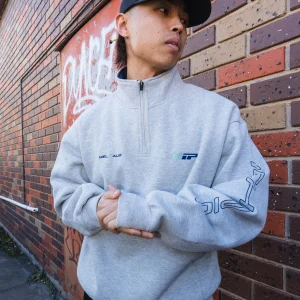 EMBLEM 1/4 ZIP GREY MARLE