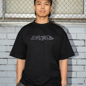 ICHPIG DISTORT TEE BLACK