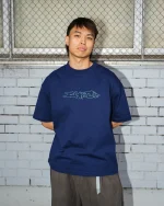 ICHPIG DISTORT TEE NAVY