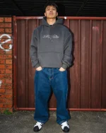 DISTORT PULLCORD HOOD VINTAGE BLACK