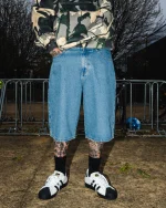 ICHPIG PIGASUS DENIM SHORTS WASHED INDIGO