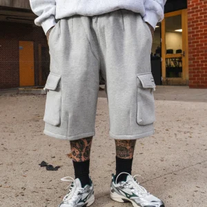 ICHPIG FLEECE CARGO SHORTS GREY MARLE