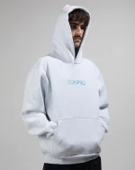 STRIKE CORDLESS HOOD WHITE MARLE / SKY BLUE