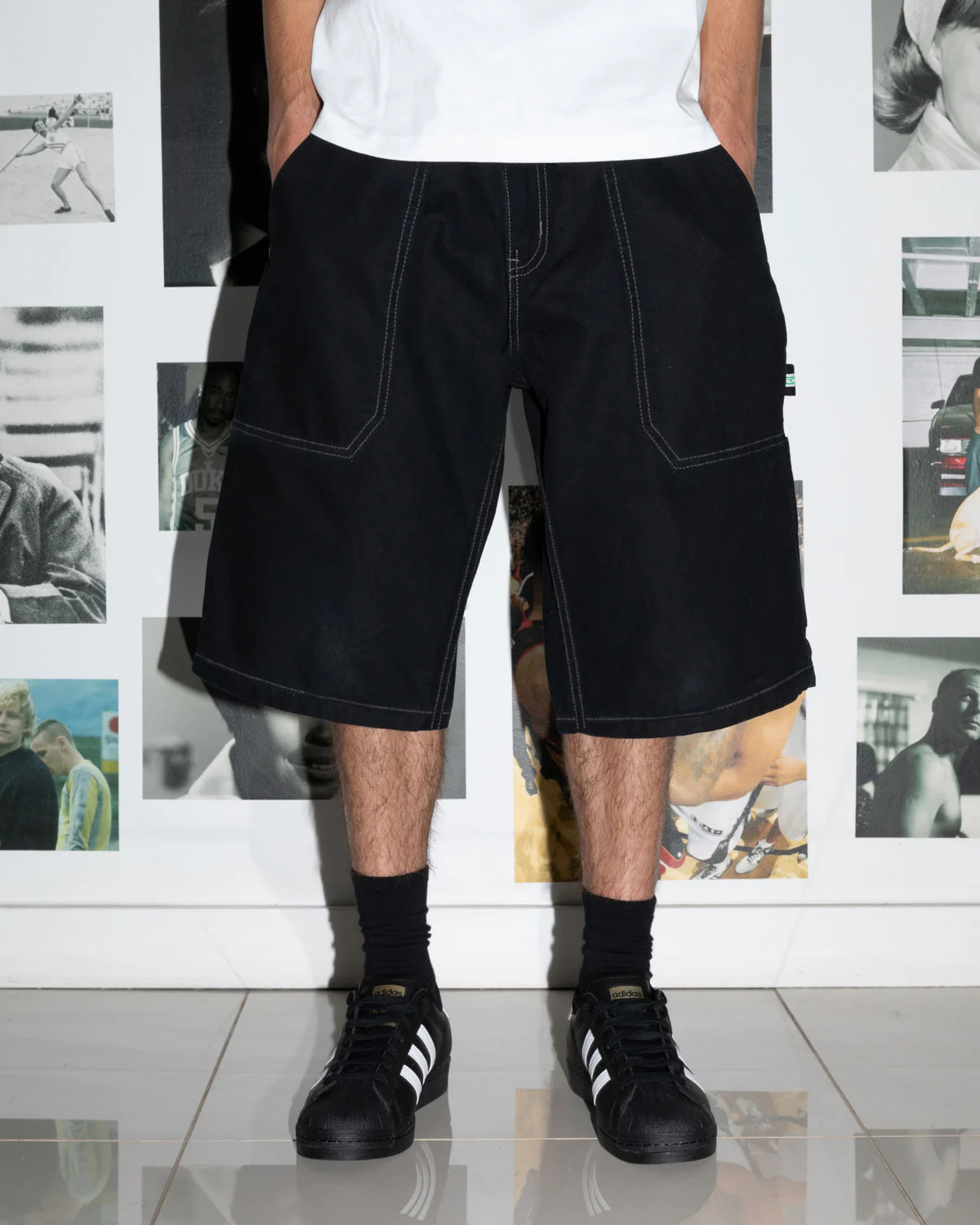 ICHPIG WORKSHOP CANVAS SHORTS FADED BLACK ICHPIG WORKSHOP CANVAS SHORTS FADED BLACK
