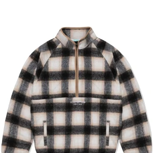 CHECKLINE 1/2 ZIP CREAM PLAID