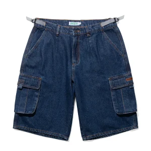 ICHPIG DENIM CARGO SHORTS WASHED INDIGO
